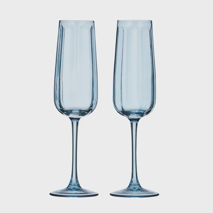 Studio Glass Flutes Set of 2 - Denim