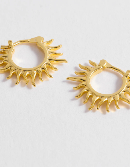 Sun Huggie Hoop Earrings