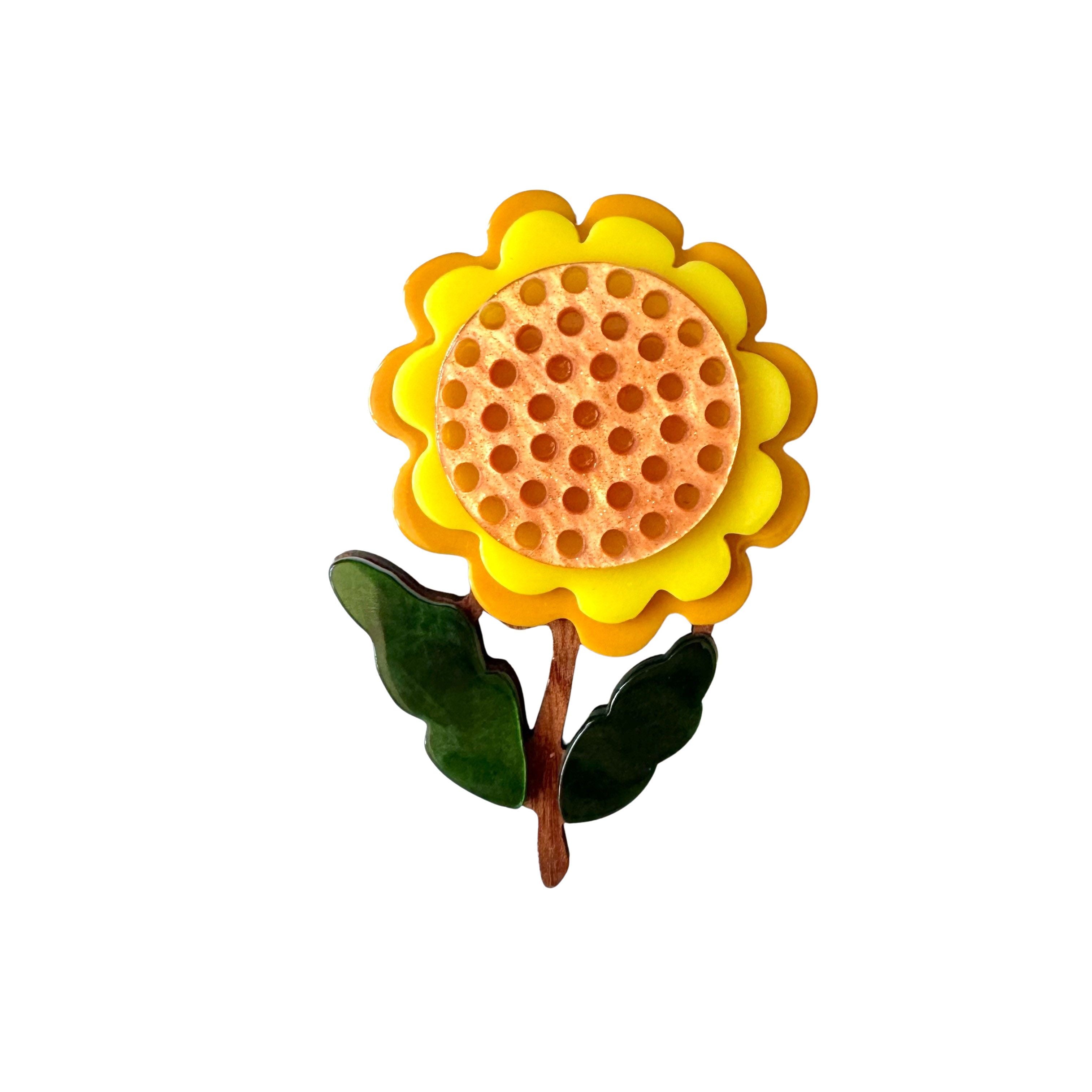 Iris Sunflower Brooch