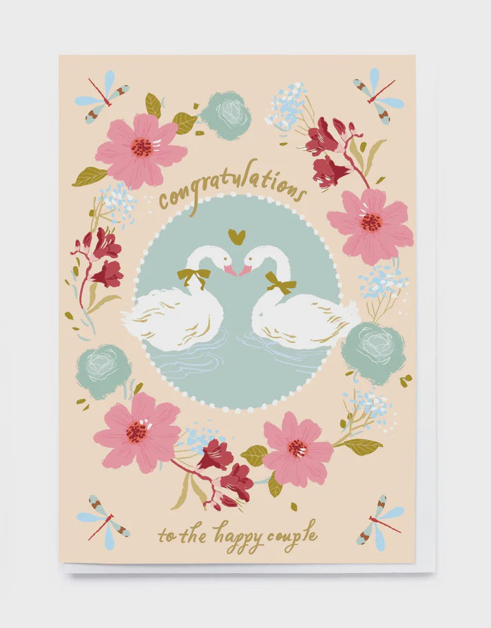 Congratulations Swan Greeting Card