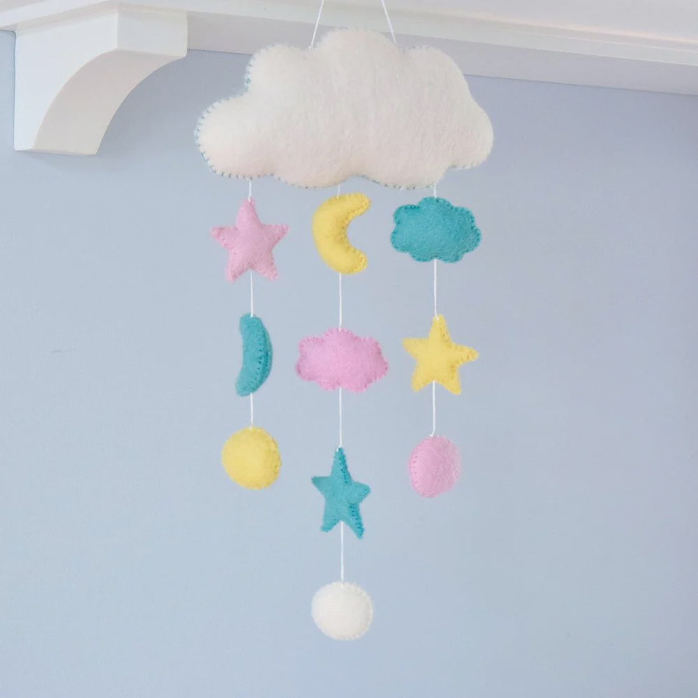 Sweet Dreams Cloud Felt Mobile - Pastels