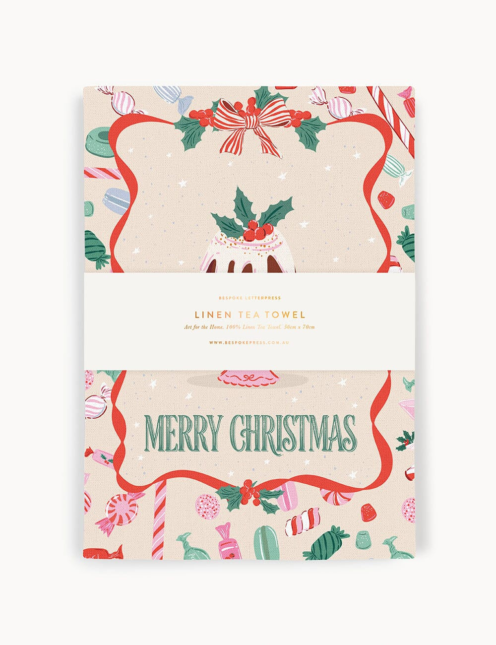 Christmas Treats Linen Tea Towel