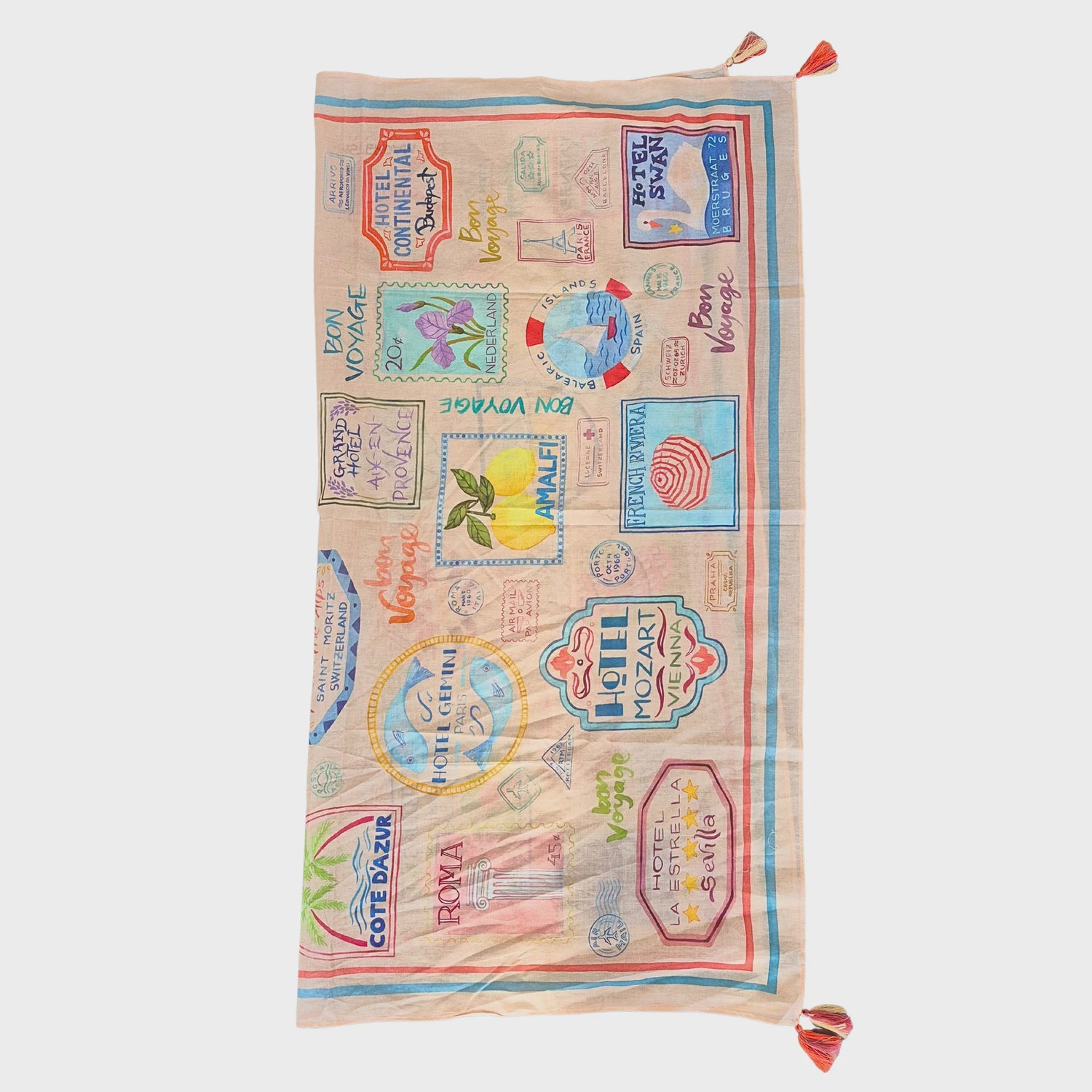 Vintage Travel Scarf - Pink