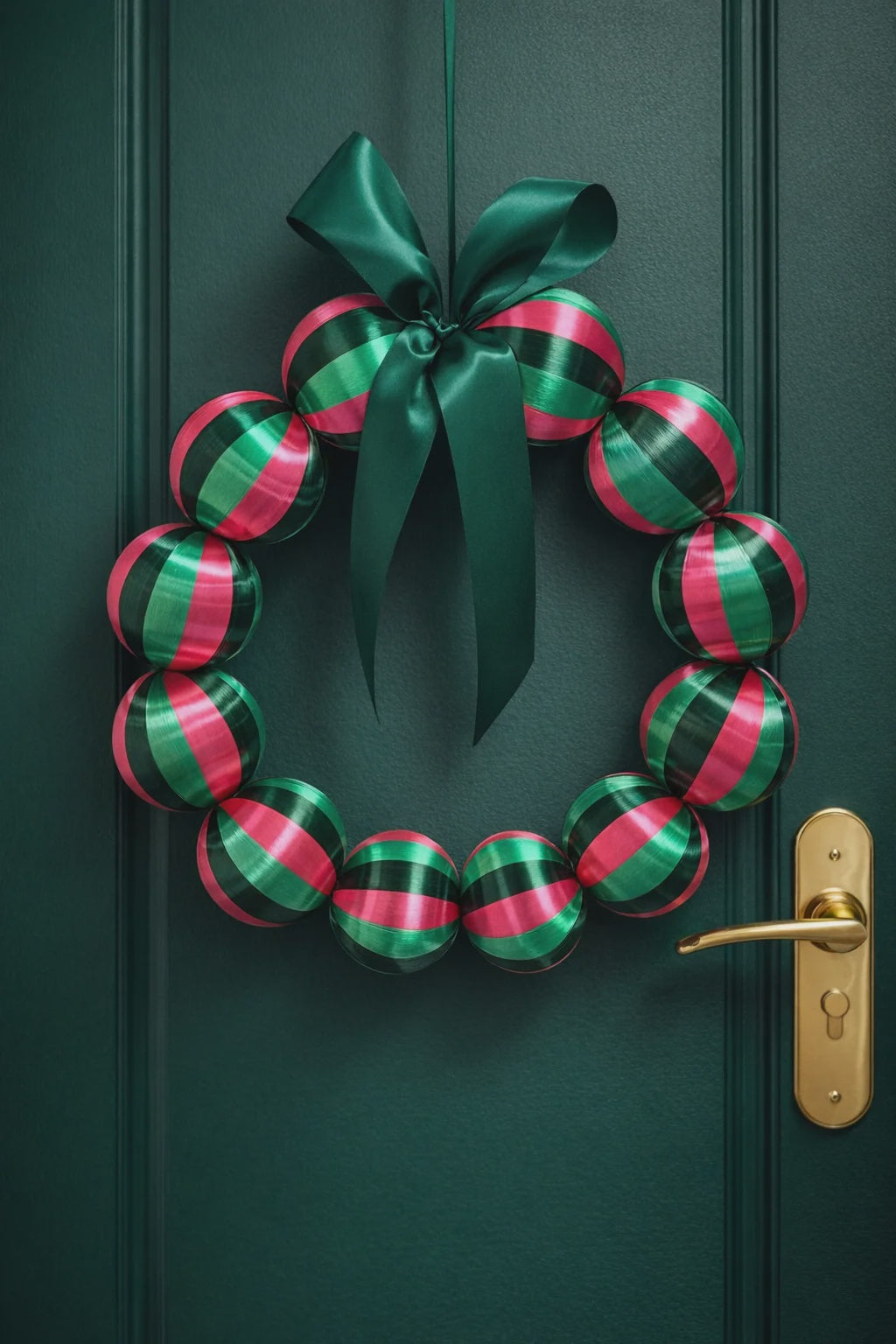 Silk Ball Christmas Wreath - Watermelon