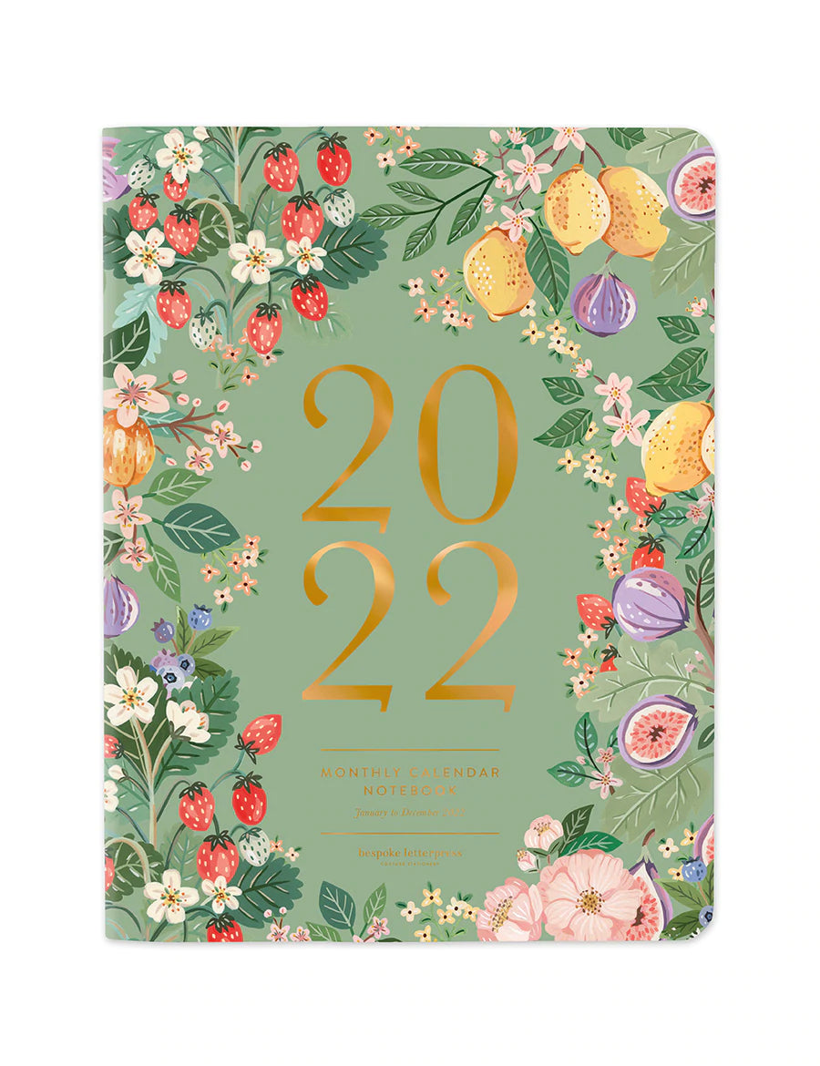 Bespoke Letterpress 2022 Monthly Calendar Notebook