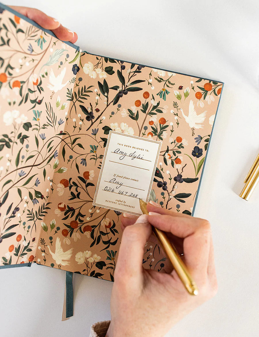 Bespoke Letterpress Address Book - Kashmir Blue