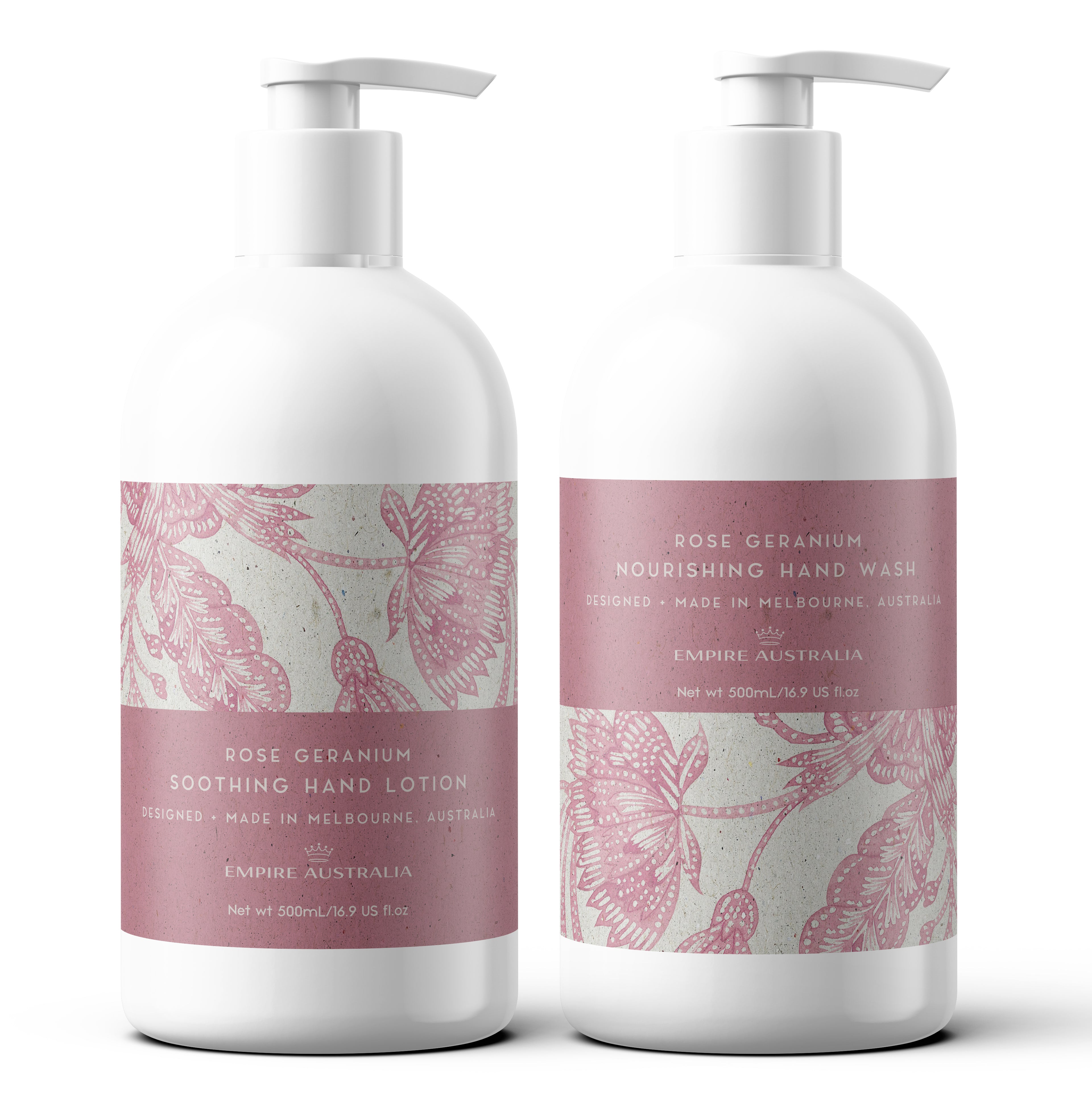 Bohemia Rose Geranium Hand Wash & Lotion 500ml Caddy