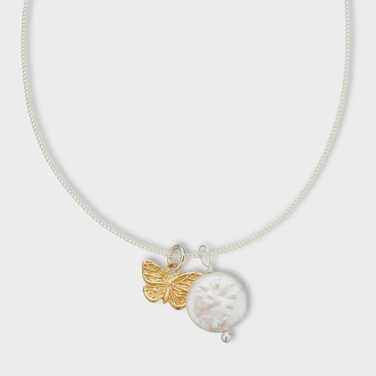 Pearl Amulet Necklace Butterfly
