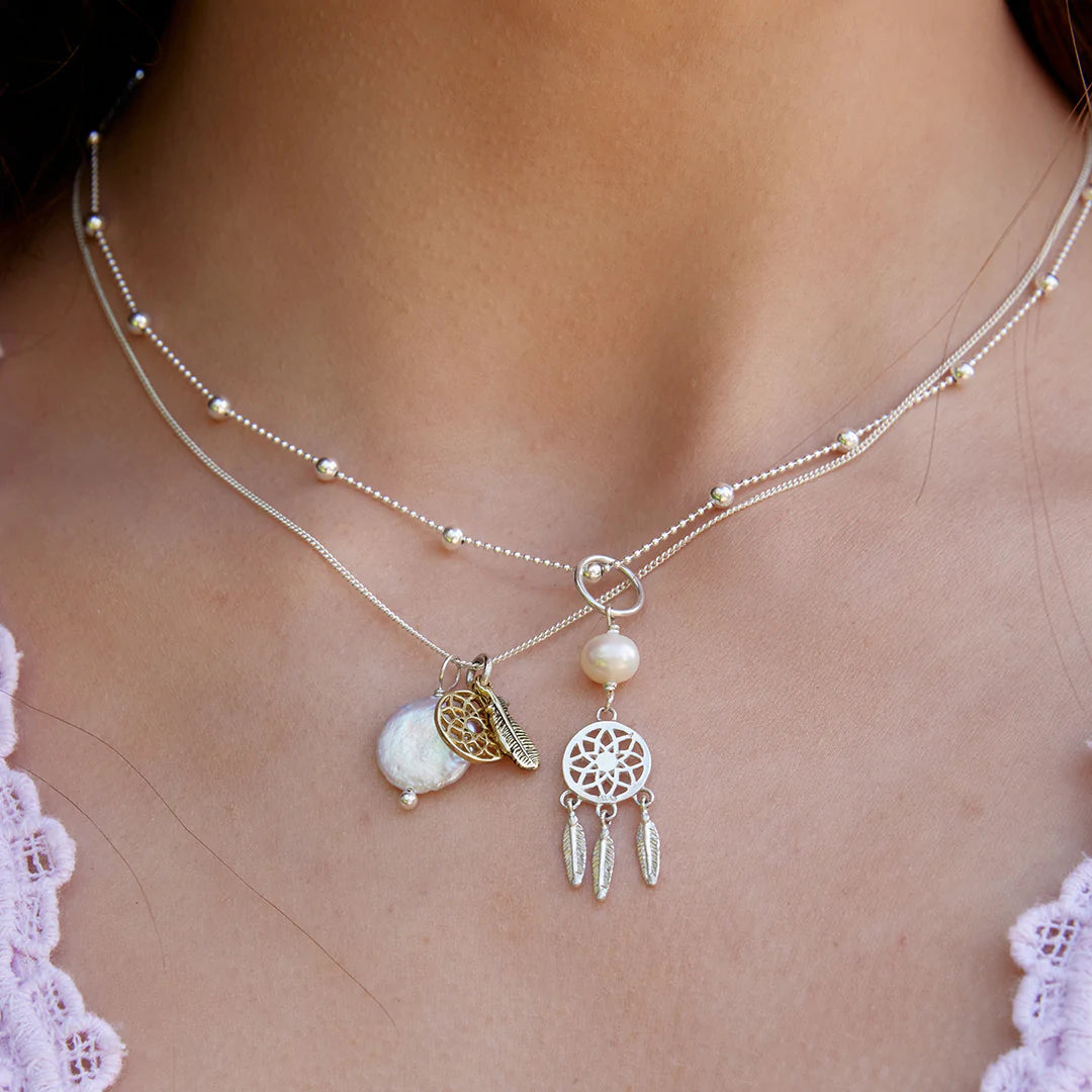Pearl Amulet Necklace Dream Catcher