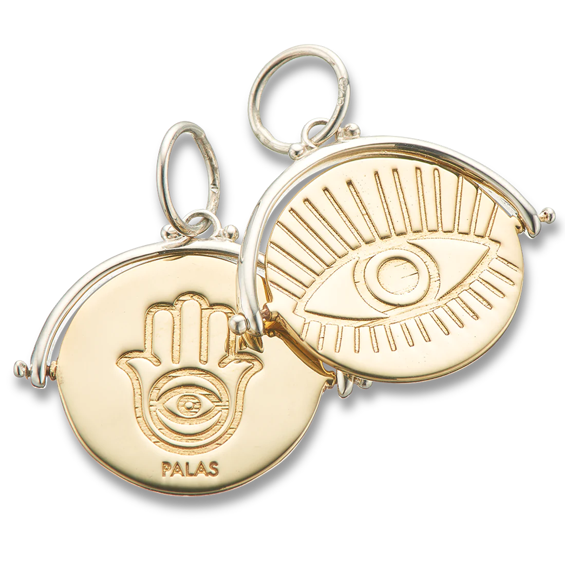 Evil eye and hamsa protection spinner charm