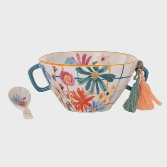 Assemble Frankie Ceramic Soup Bowl & Spoon Set