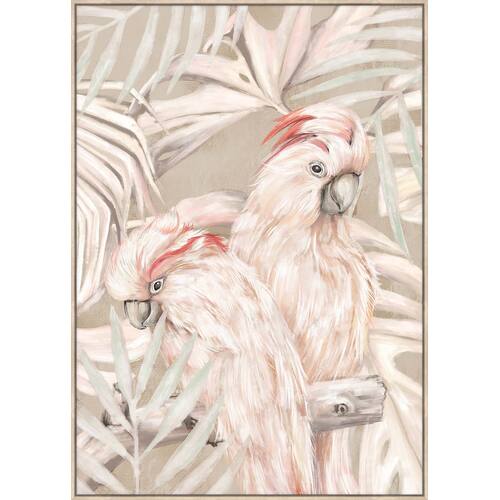 Pink Cockatoo Lovers Canvas Print 60x90cm