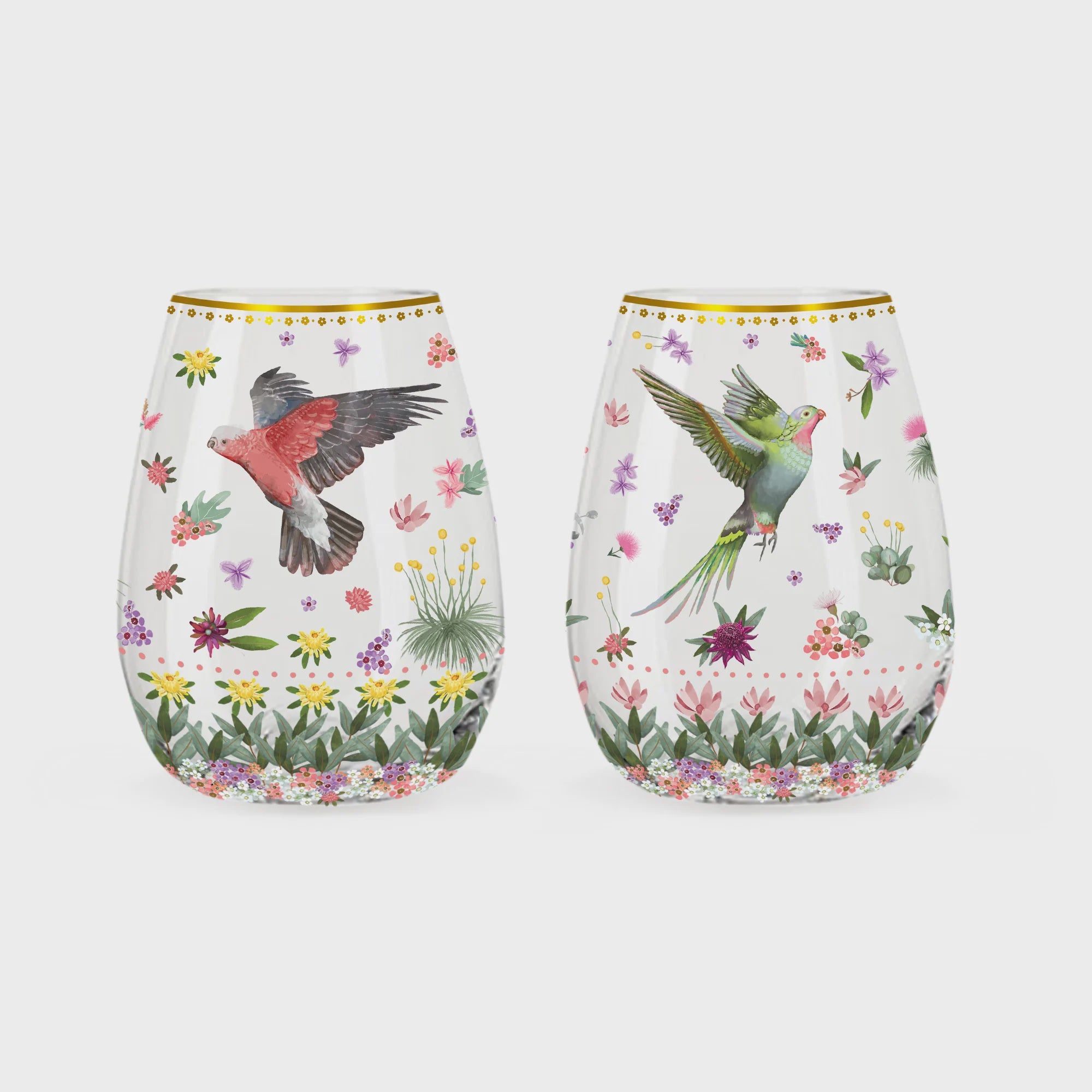 Glass Tumbler Set of 2 - Bush Blooms