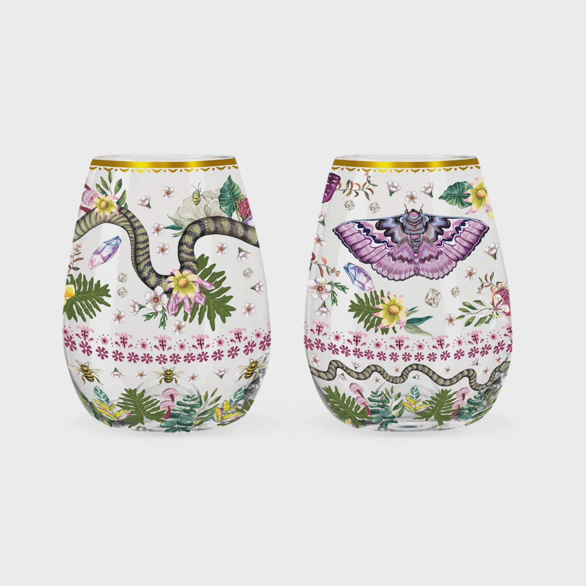 Glass Tumbler Set of 2 - Midnight Paradiso