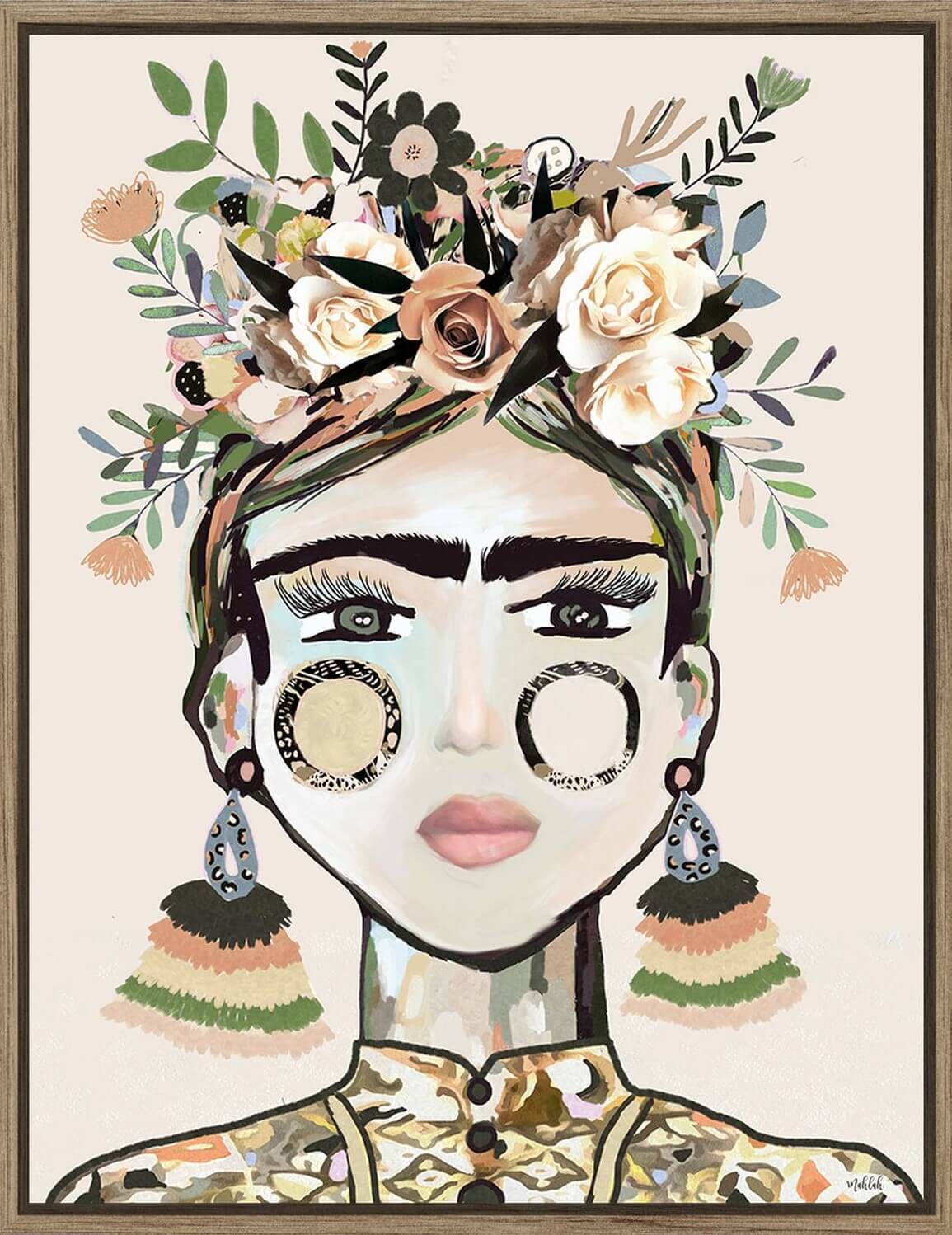 Earth To Frida Framed Canvas Print 90x120