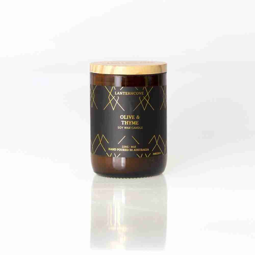 Amberesque Soy Wax Candle - Olive & Thyme