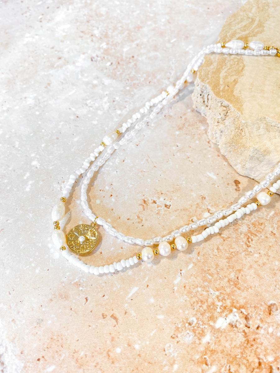 Oceania Beaded Layered Necklace Set
