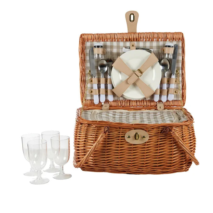 Posey 4 Piece Willow Picnic Basket