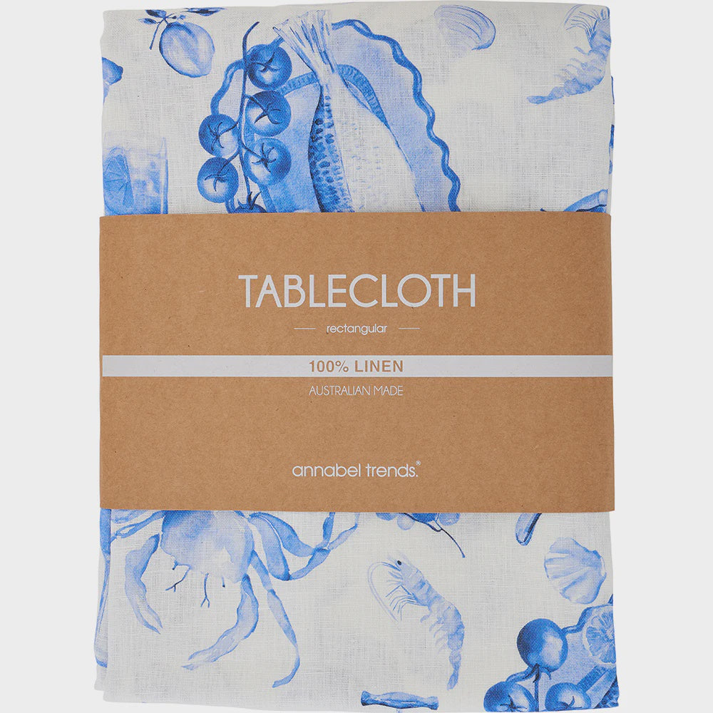 Linen Tablecloth - Seafood Blue