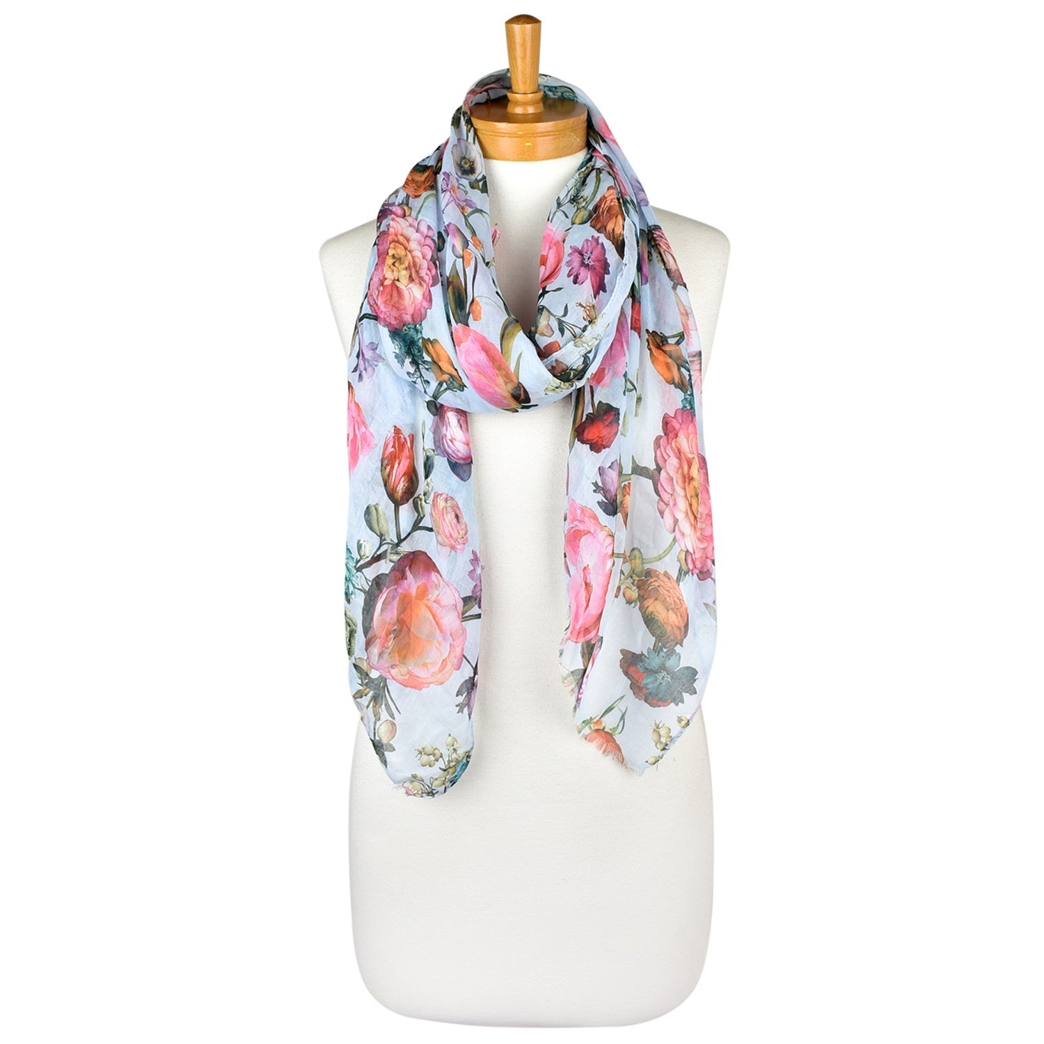 Baby Blue Peony Scarf