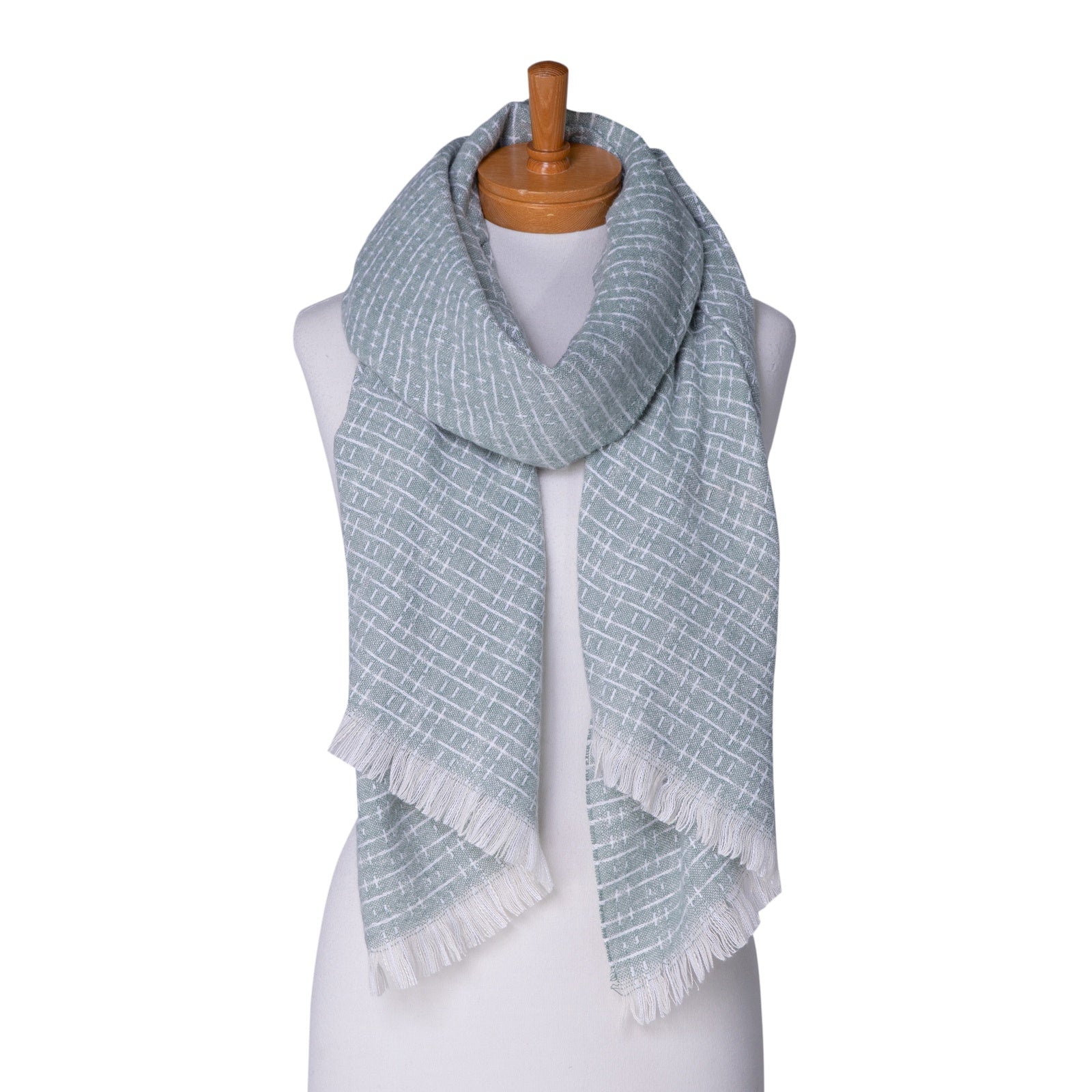 Tic Tac Pattern Scarf - Sage