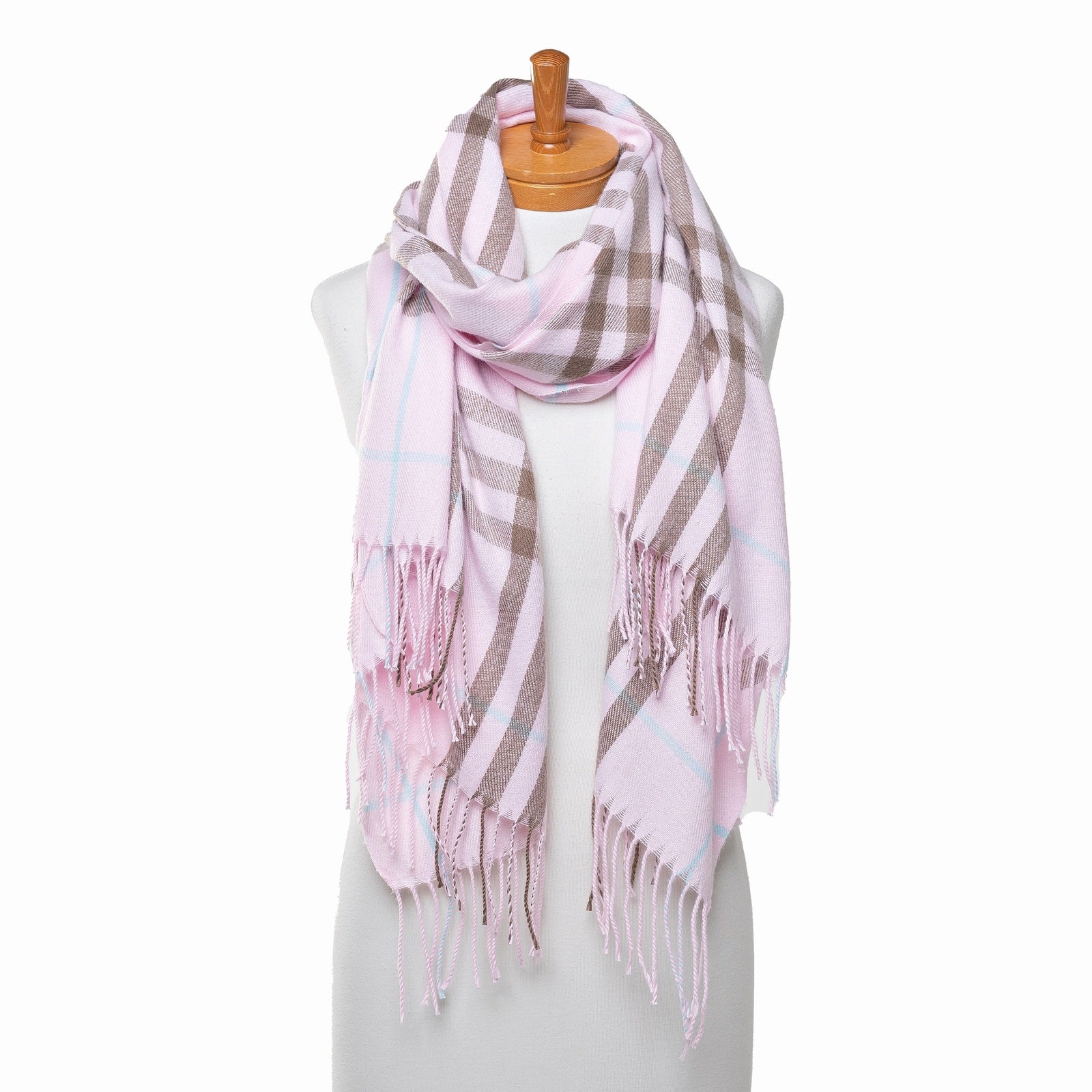 Xavier Pink Check Scarf