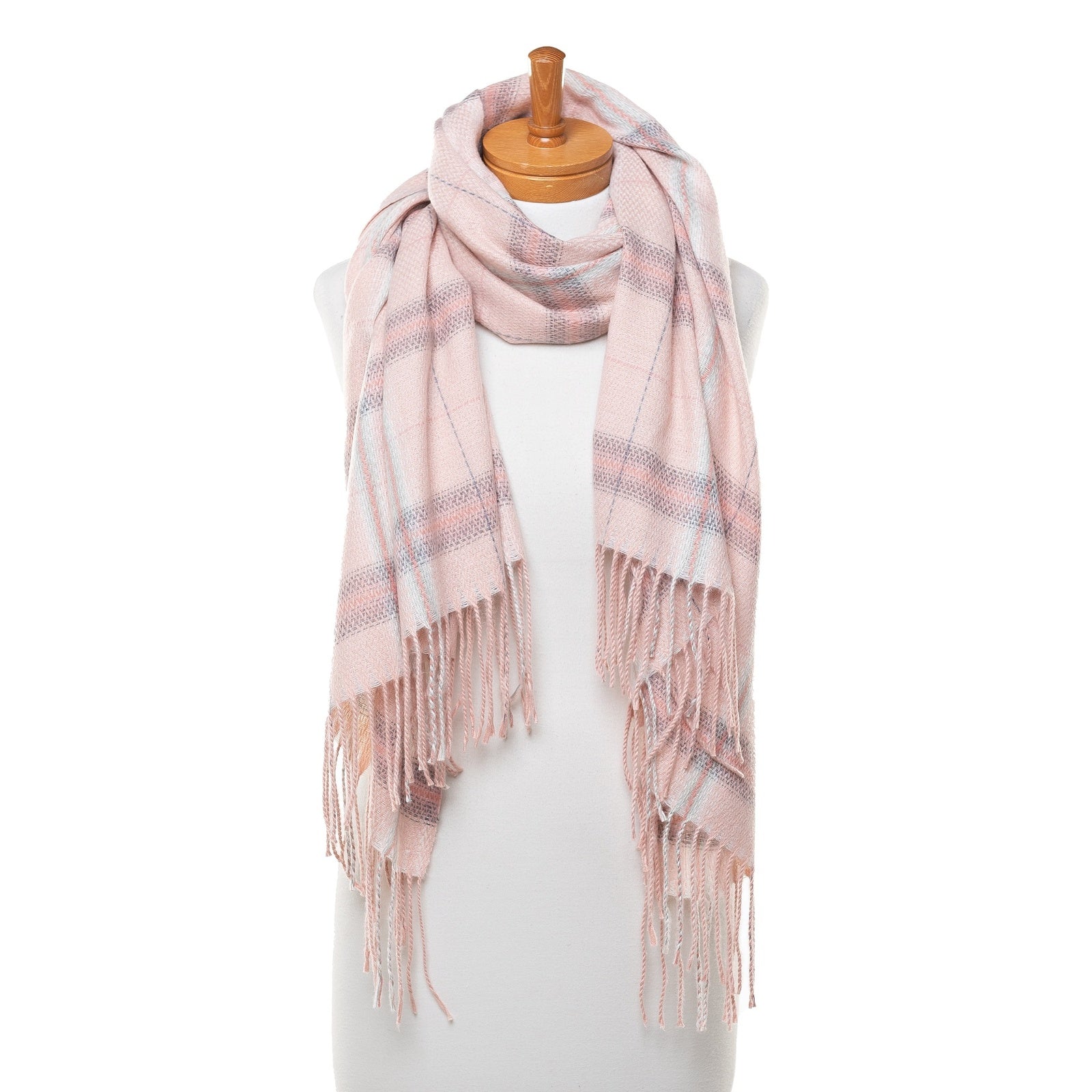 Multi Plaid Scarf - Pink