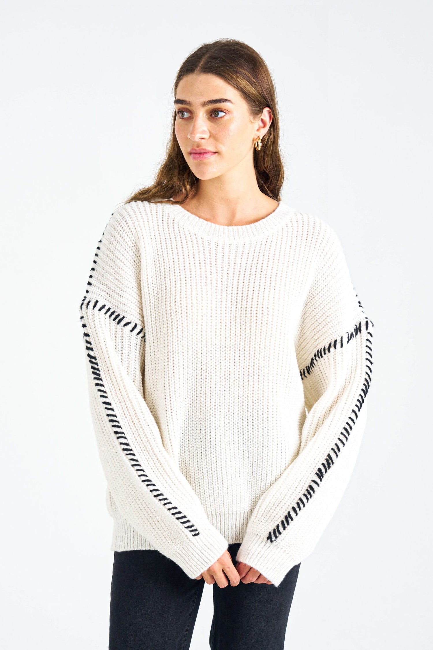 Gabriela Knit Top - White & Black
