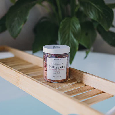 Botanical Infused Bath Salts Jar - Rose Geranium & Rose Oil