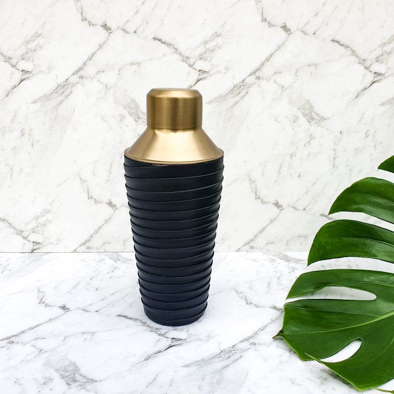 Brass & Leather Cocktail Shaker