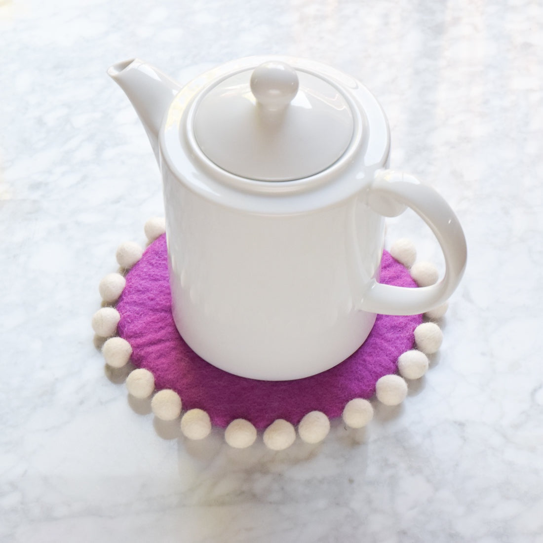 Felt Pompom Trivet - Magenta