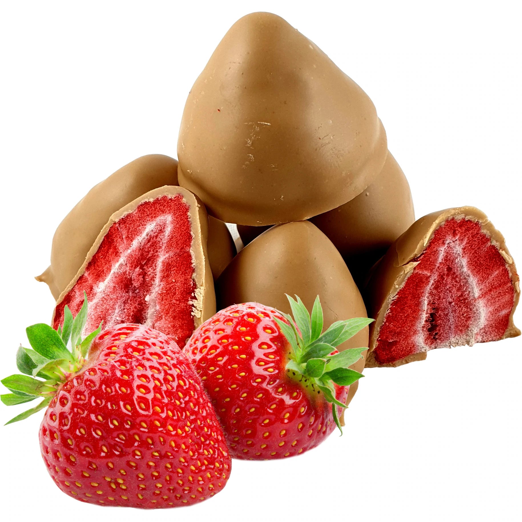 Caramel Chocolate Coated Freeze Dried Strawberries