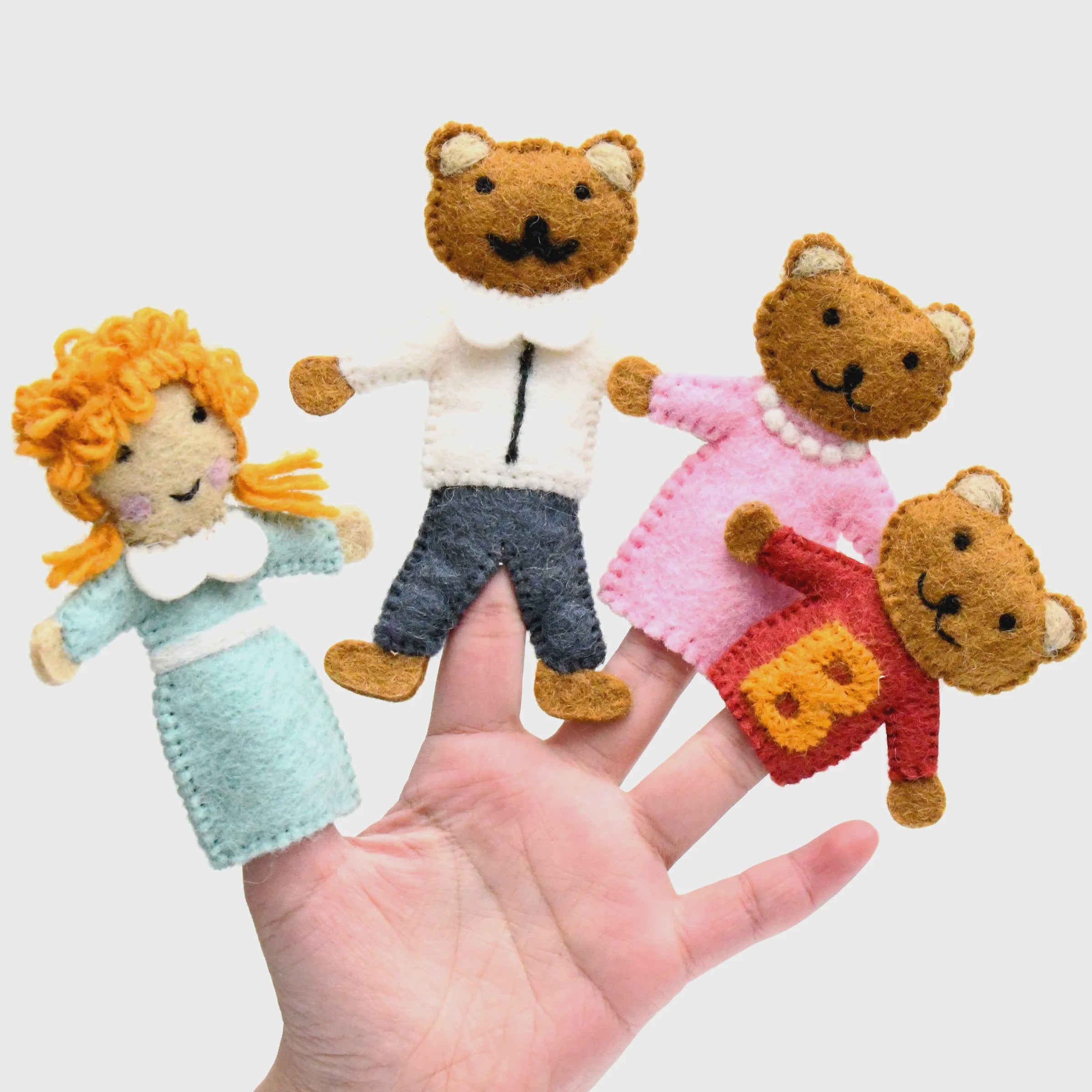 Finger Puppet Set - Goldilocks and the Three Bears