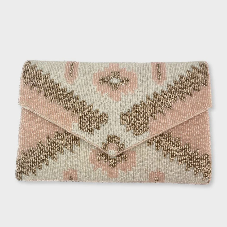 Ikat Beaded Clutch