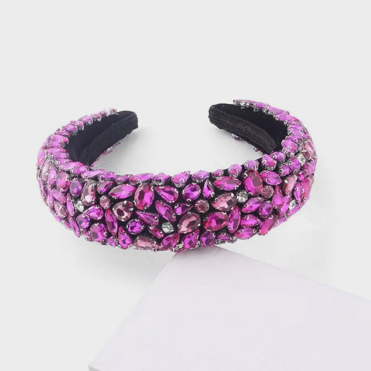 Jamilla Jewel Headband - Fuschia