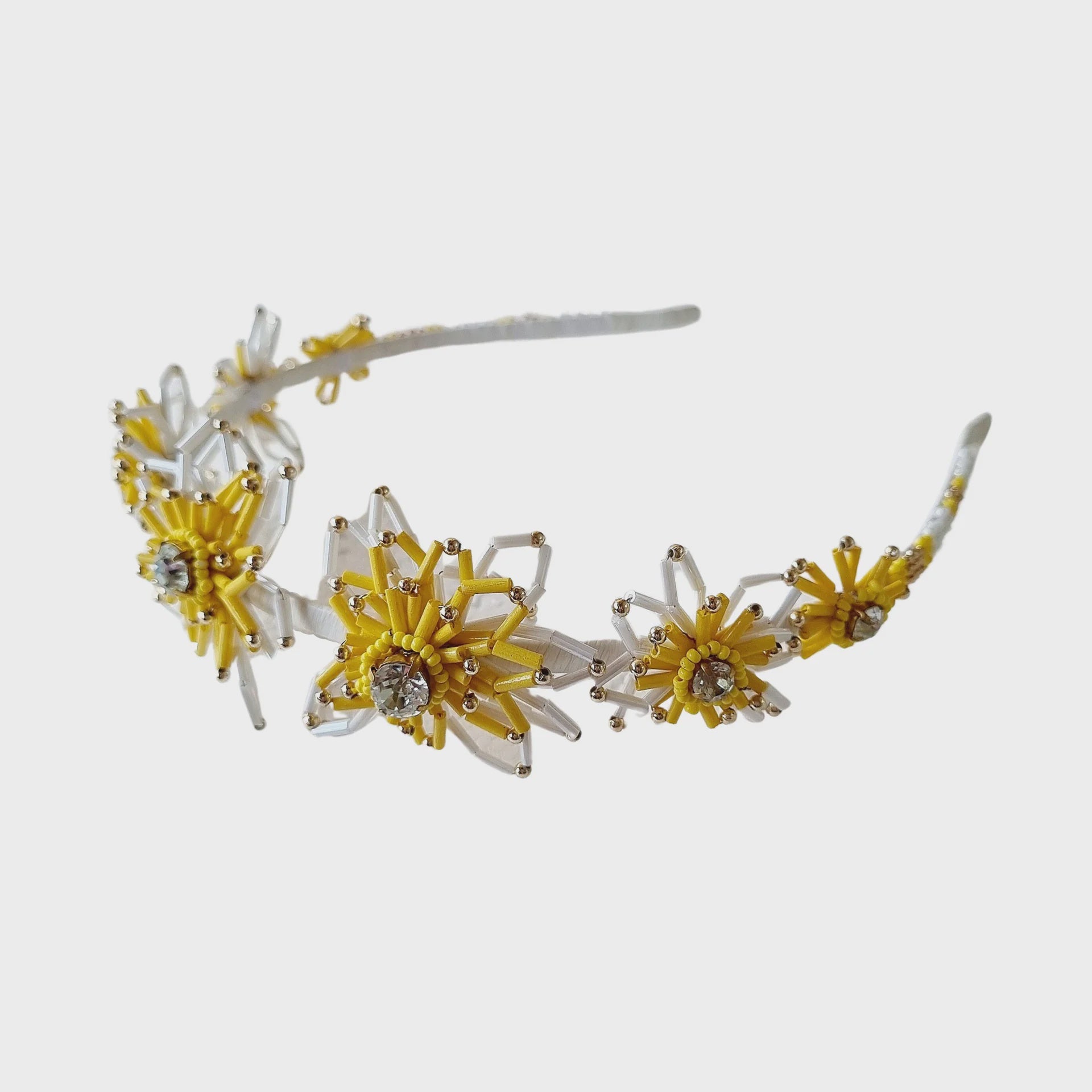 Lizbeth Headband- White & Yellow