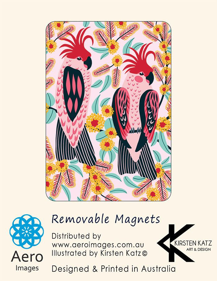 Australiana Fridge Magnet - Black Cockatoos