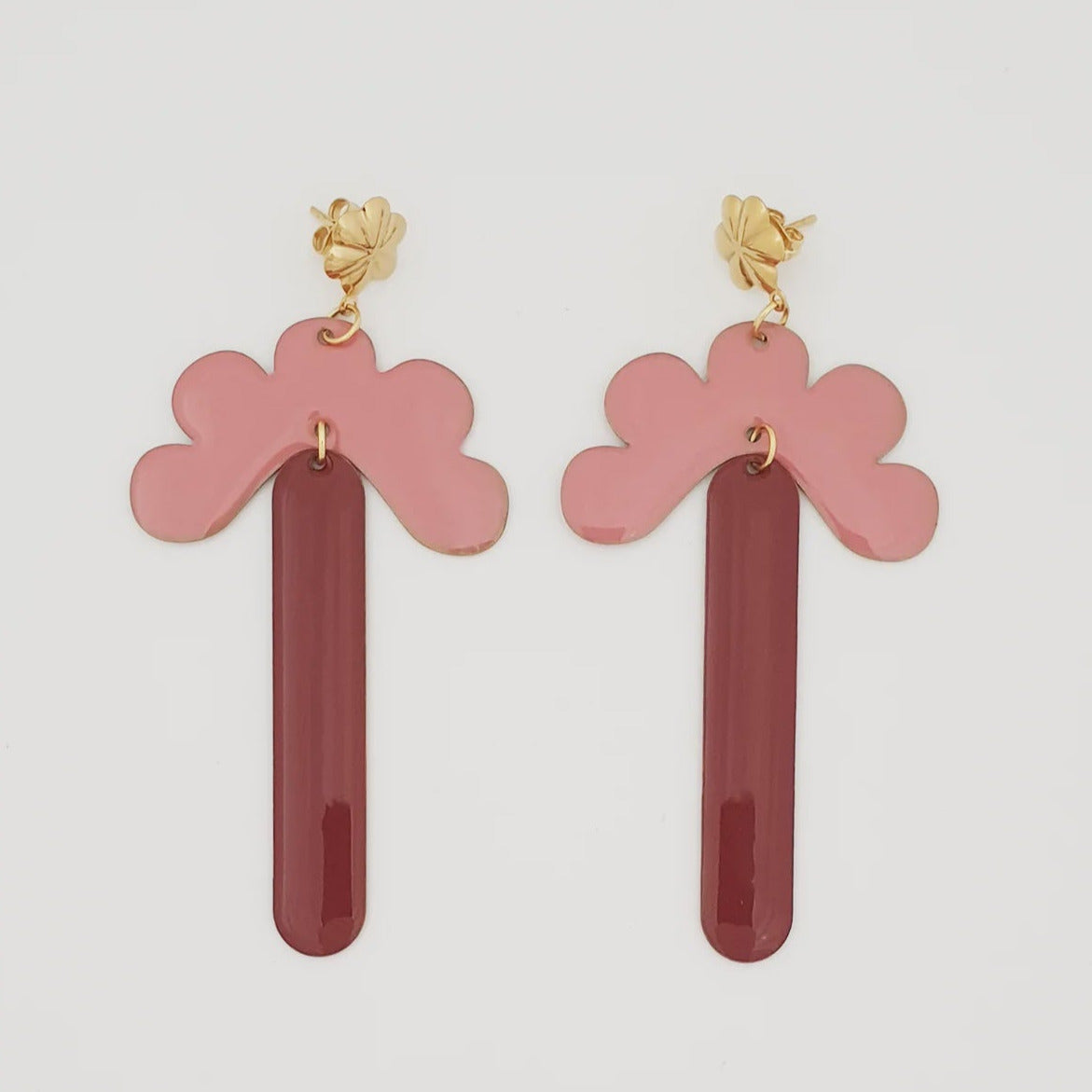Middle Child Meadow Earrings - Pink & Coffee