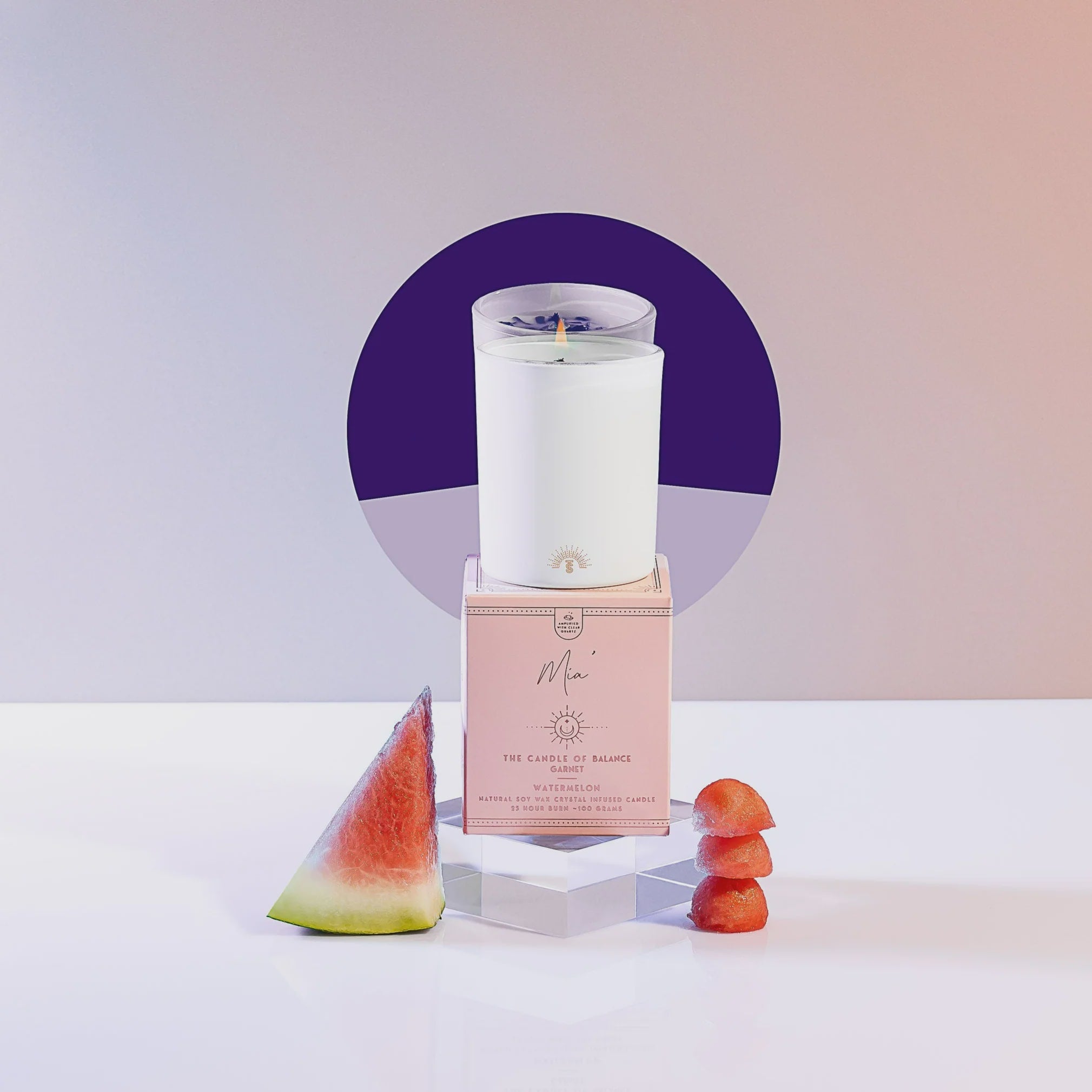 Three Suns Crystal Candle - Mia