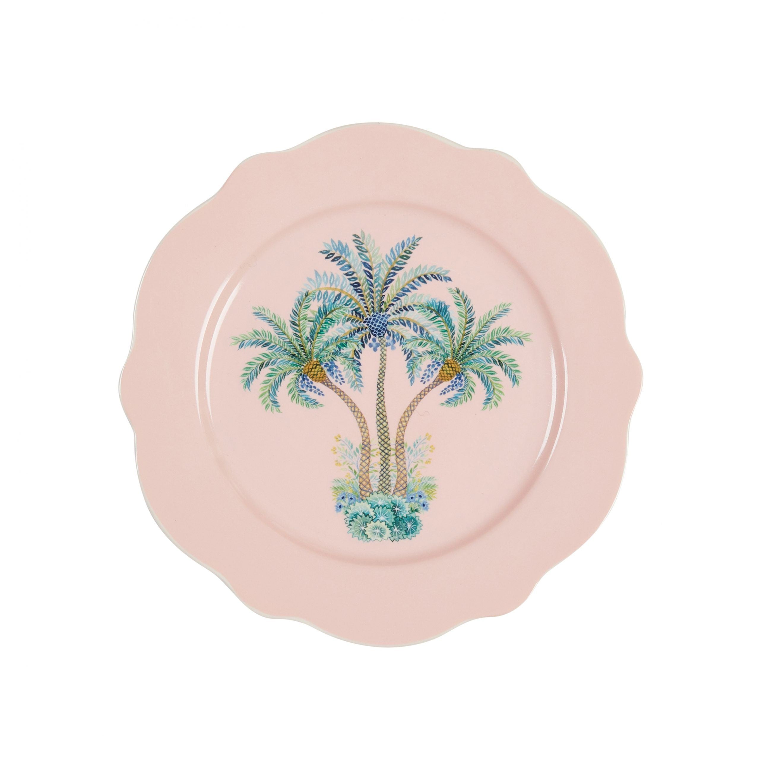 Set of 4 Cake Plates - Vintage Palm