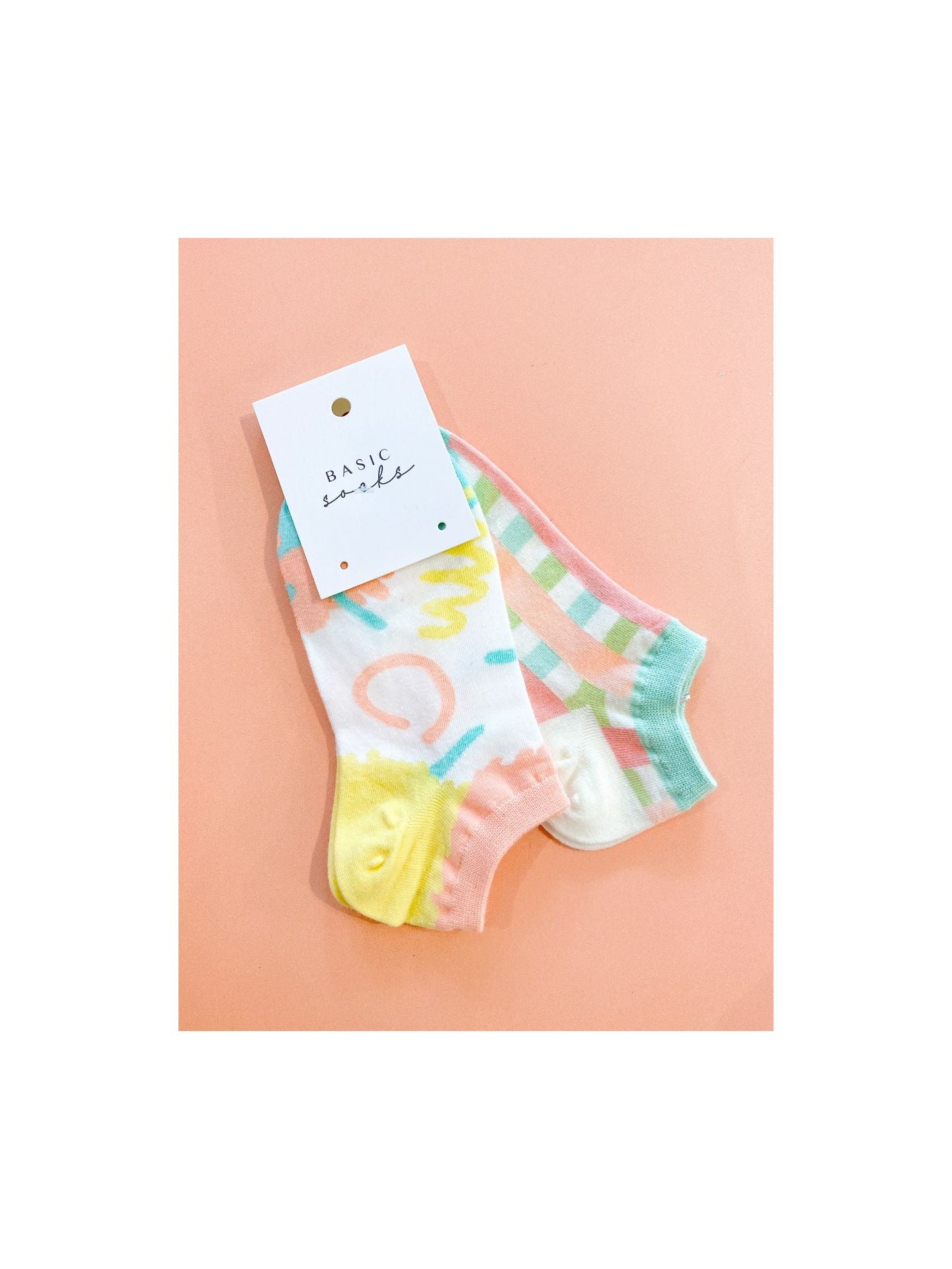 Pastel Print Ankle Socks 2 Pack