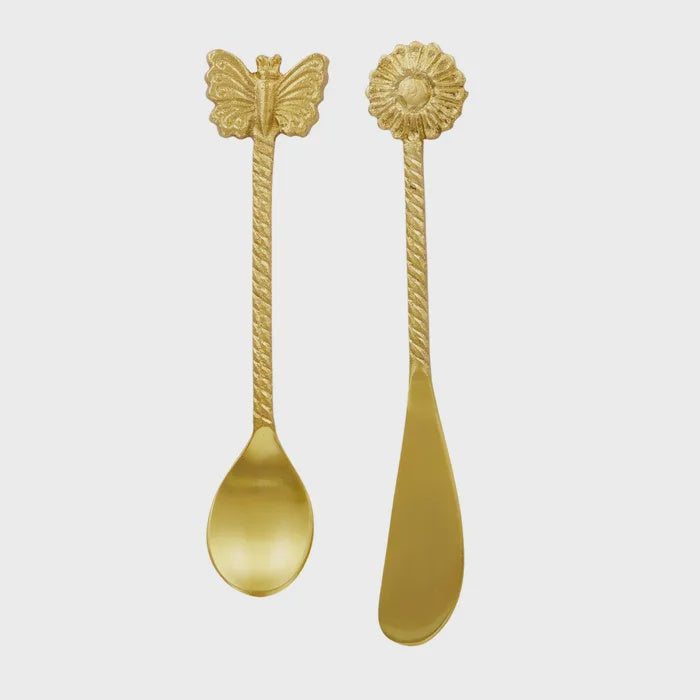 Printemps Brass Spreader & Spoon Set