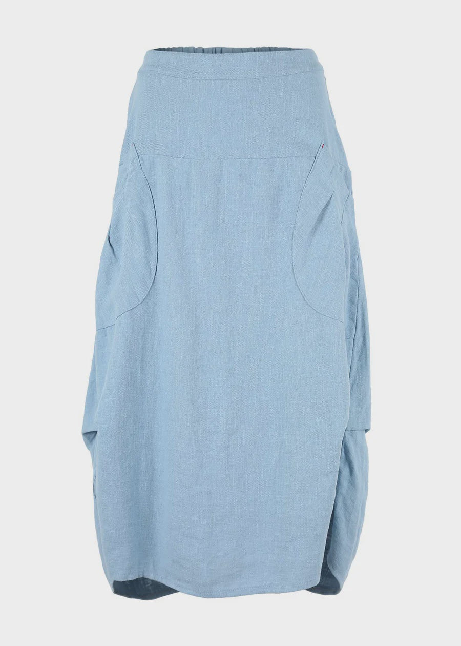 Milwaukee Fiesta Skirt Sky Blue in Linen