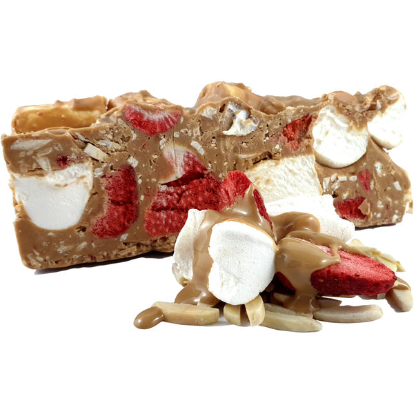Chocolate Rocky Road Strawberries & Almond Caramel 125g
