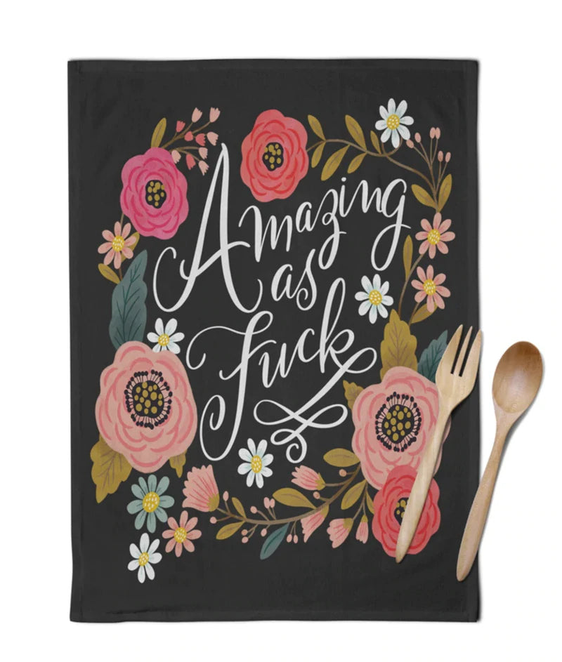 Sweary Tea Towel - Amazing as F**k