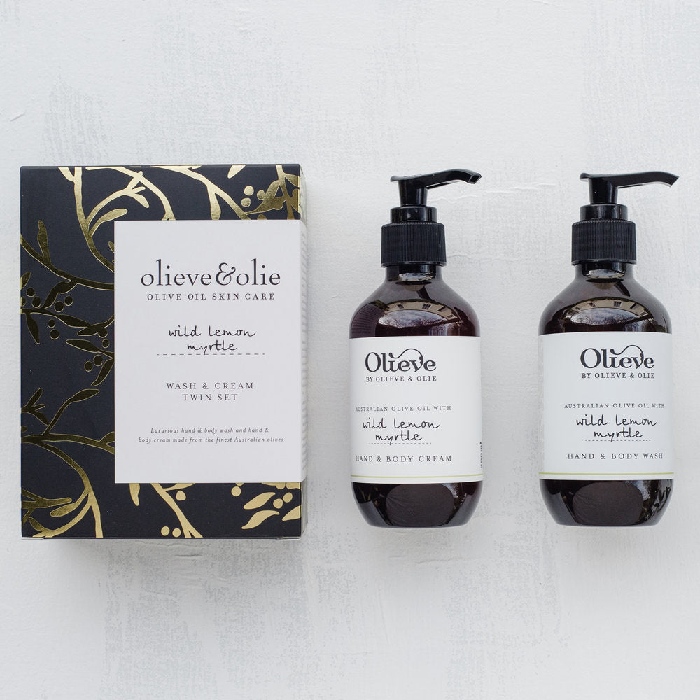 Olieve & Olie Wild Lemon Myrtle Wash & Cream Twin Set