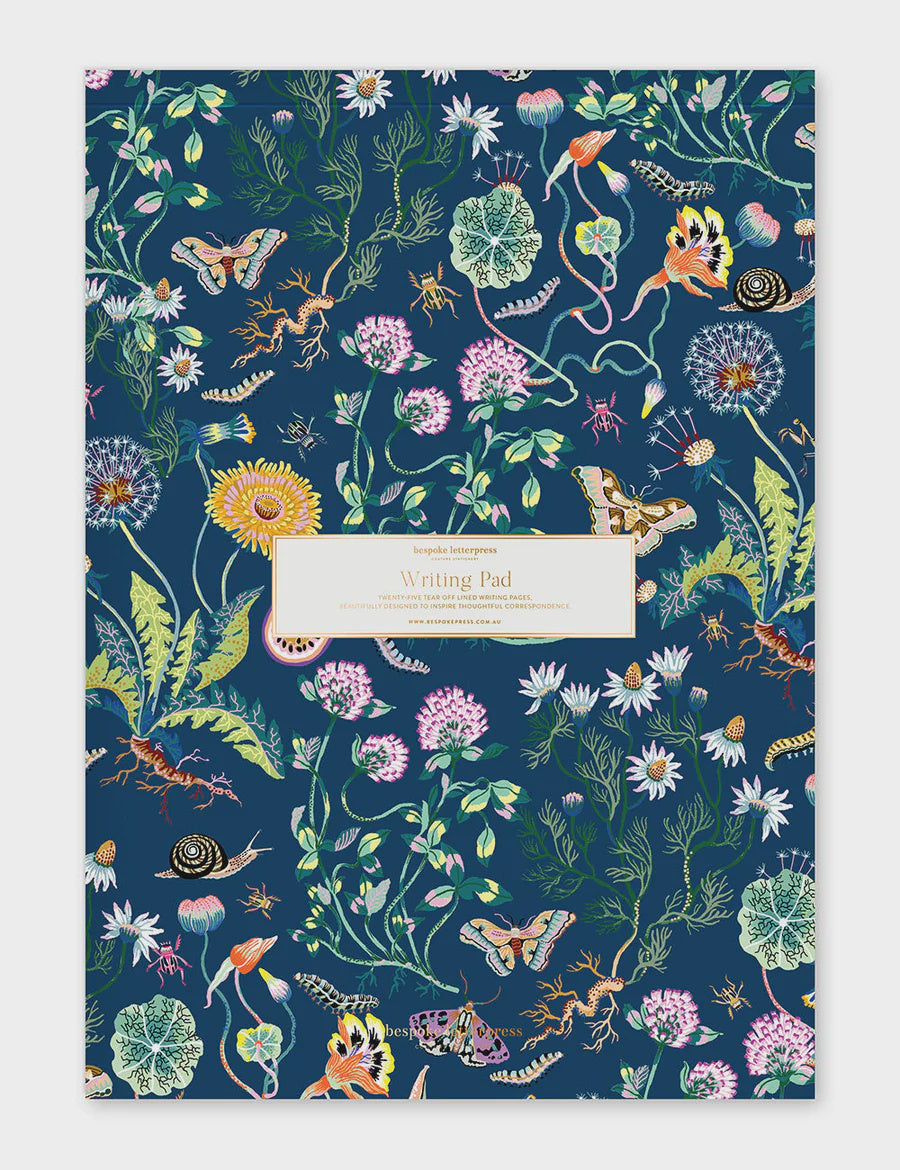 Bespoke Letterpress Wondergarden A4 Writing Pad