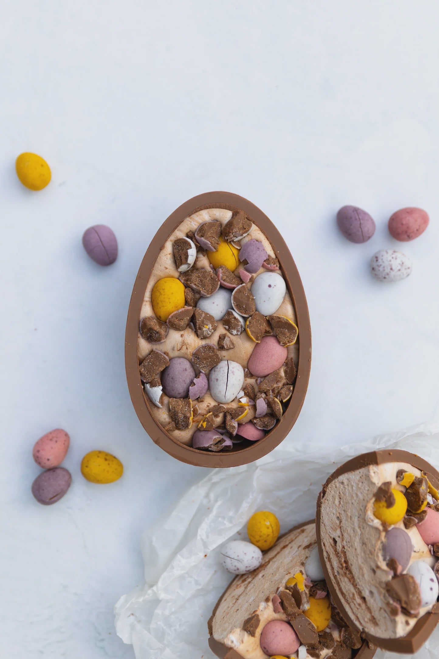 Chocolate-Vanilla Marshmallow Easter Egg