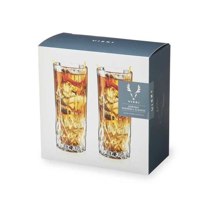 Viski Admiral Highball Glasses Set of 2.