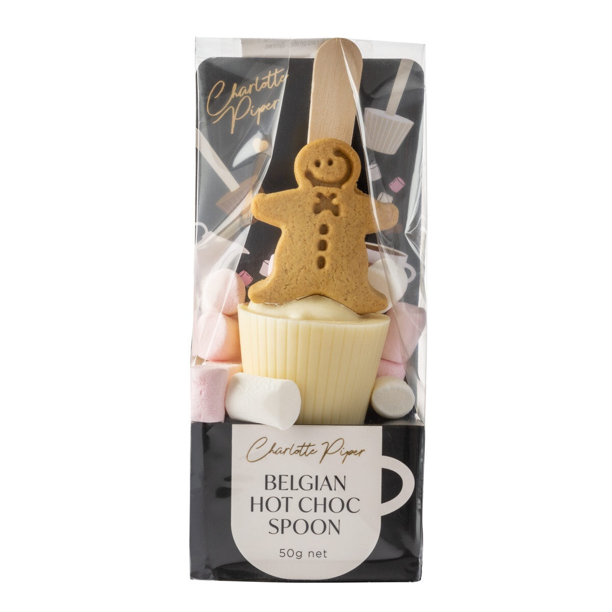 Hot Chocolate Gingerbread Man Spoon - White Chocolate